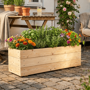 Højbed i grantræ H:35 cm - rektangulær - flere varianter