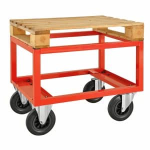 Pallevogn, høj - max. løft: 800 kg, rød, Rød