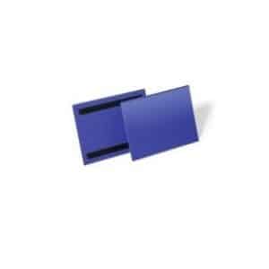 Hyldeforkant lagerlomme med magnet A5 tværformat blå 223x163 mm - (50 stk.)